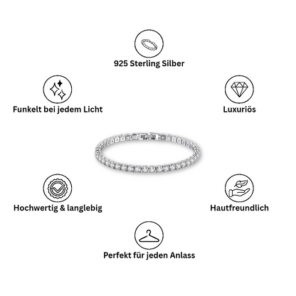 Crystal Line - Funkelndes 925 Sterling Silber Armband